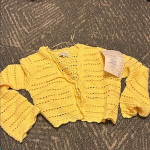 Easter NWT Freshman Yellow Open-Knit Cardigan